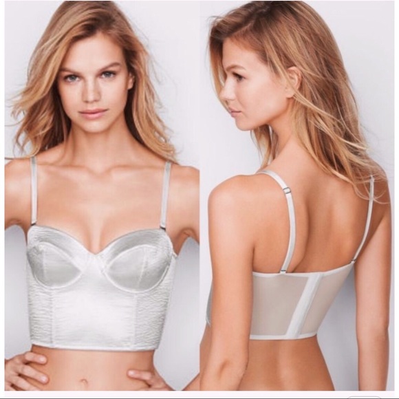 Victoria's Secret Other - Victoria’s Secret Silver Metallic Bustier✨ 34C!